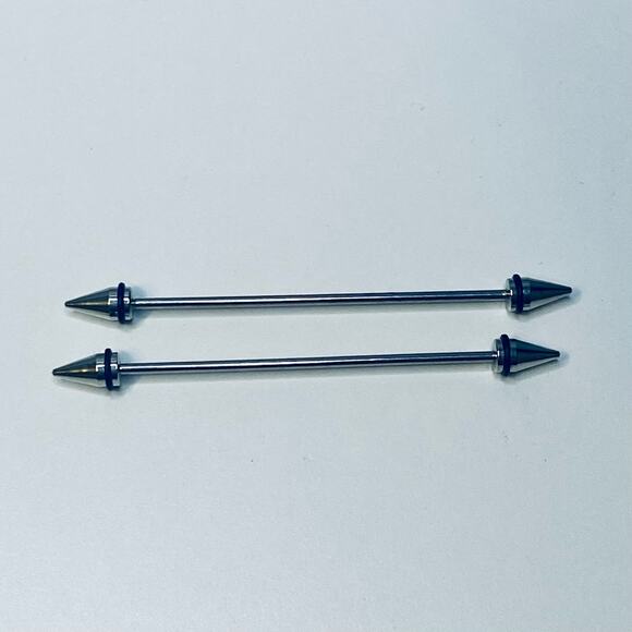 14G Stainless Steel Industrial Barbell Earring Cartilage Piercing Arrow 2 Pack - Picture 2 of 5